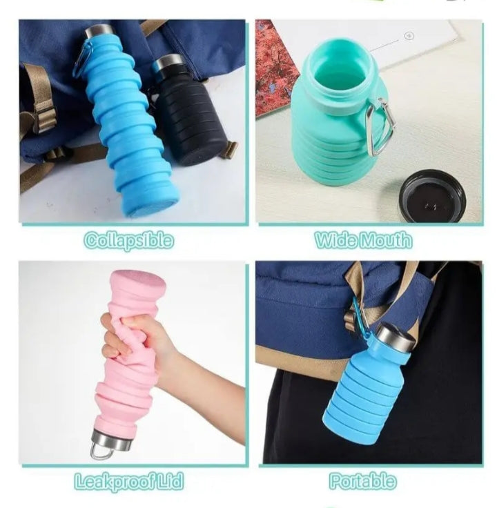 Collapsible Silicone Water Bottle 💜