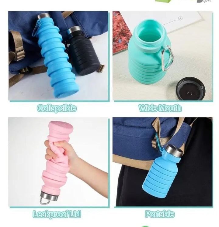 Collapsible Silicone Water Bottle 💜